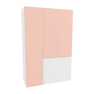 Шкаф двухдверный с фальш-стенкой и раздвижжными дверьми, фасады в эмали LE205 L/R