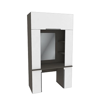 Стол туалетный с секцией и зеркалом с подсветкой, фасады в эмали LE404.60