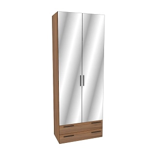 Шкаф двустворчатый с ящиками и с зеркалом L-211.44Z