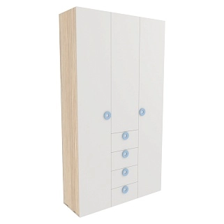 Шкаф трехдверный с ящиками узкий L203.44