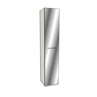 Шкаф одностворчатый узкий зеркалом, фасады МДФ CG-220.45Z