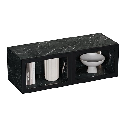 Антресоль с двумя откидными стеклянными дверями R312.45ST с подсветкой