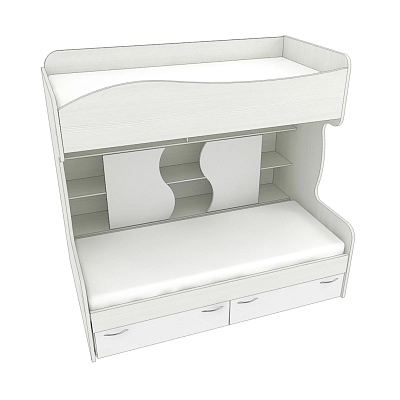 Кровать двухъярусная с лестницей комодом P904, 90x200