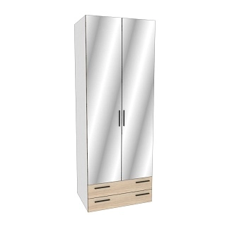 Шкаф двустворчатый с ящиками и с зеркалом L-211.60Z