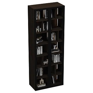 Шкаф-стеллаж со стеклянными фасадами с подсветкой R212