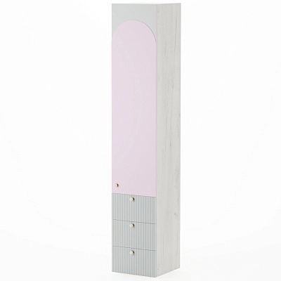 Шкаф однодверный с ящиками, фасады в эмали LE223