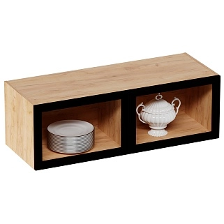 Антресоль с двумя откидными стеклянными дверями R312.45ST с подсветкой