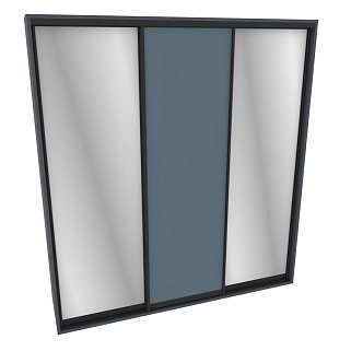 Шкаф-купе ХG240.60-1, профиль INTEGRO, фасад МДФ/зеркало серебро