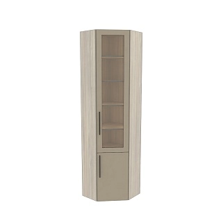 Шкаф угловой книжный со стеклом L247 с подсветкой