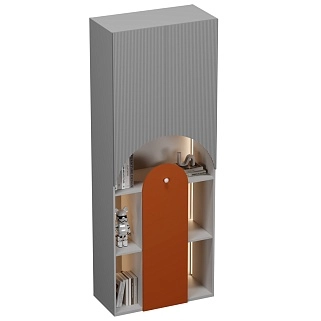 Стеллаж для книг с подсветкой, фрезерованные фасады в эмали LЕ253.44 L/R