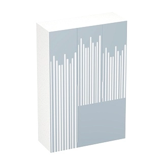 Шкаф двухдверный с фальш-стенкой и раздвижжными дверьми, фрезерованные фасады в эмали LE205 L/R