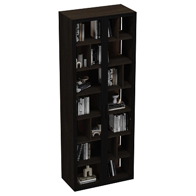 Шкаф-стеллаж со стеклянными фасадами с подсветкой R212