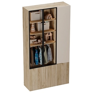 Шкаф трехдверный со стеклом в профиле с подсветкой LF212.4-120 L/R