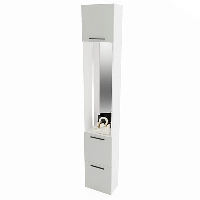 Шкаф завершающий с обувницей и зеркалом L250