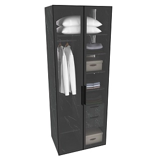 Шкаф для спальни с полками и штангой с подсветкой R210.60-4