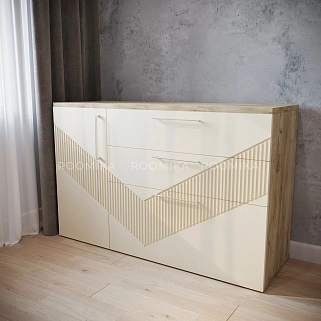 Комод с фрезерованными фасадами в эмали LE-706 L/R