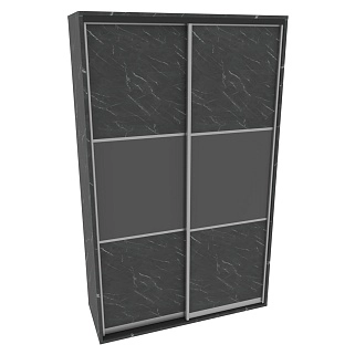 Шкаф-купе ХG166.60-2, профиль INTEGRO, фасад МДФ/Зеркало графит