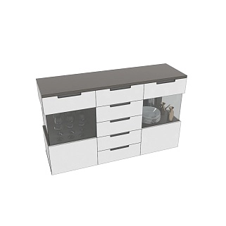 Комод с подсветкой, фасады в эмали LE707