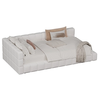 Кровать односпальная мягкая с ортопедической решеткой QUADRO-m, 90х200