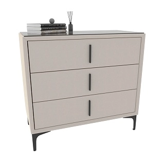 Комод мягкий, стекло прозрачное, ножки черные GRACE793