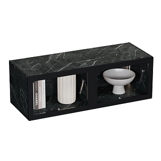 Антресоль с двумя откидными стеклянными дверями R312.45ST с подсветкой