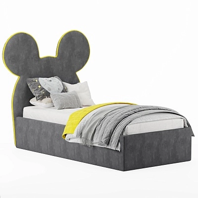 Кровать односпальная мягкая MICKEY с подъемным механизмом, 90x190