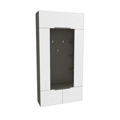 Секция под крючки с полками с подсветкой, фасады в эмали LE418 L/R