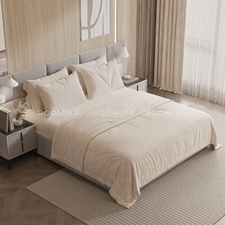 Тумба прикроватная мягкая, стекло прозрачное, ножки черные GRACE752