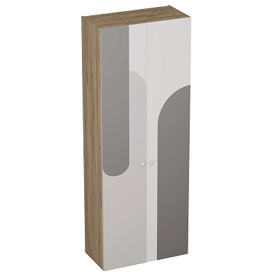 Шкаф двухдверный узкий, фрезерованные фасады в эмали LE210.44-1