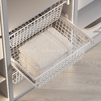 BELLE Корзина для белья 600 мм, цвет белый, BE60BAWH