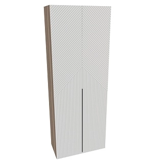 Шкаф двухдверный узкий, фрезерованные фасады в эмали LE210.44-1