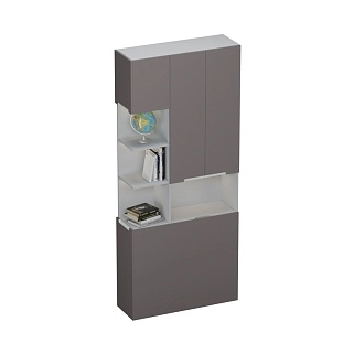 Шкаф с нишей с подсветкой, фасады в эмали LE212.3-90