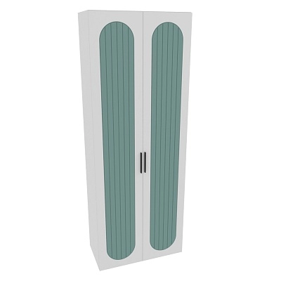 Шкаф двухдверный узкий, фрезерованные фасады в эмали LE210.44-1