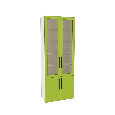 Шкаф книжный со стеклом L214S с подсветкой