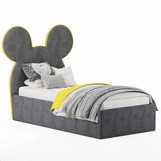 Кровать односпальная мягкая MICKEY с подъемным механизмом, 90x190