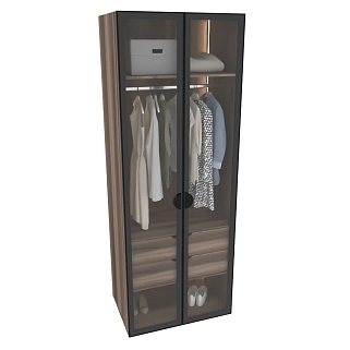 Шкаф для спальни с двумя ящиками и штангой с подсветкой R210.60-2