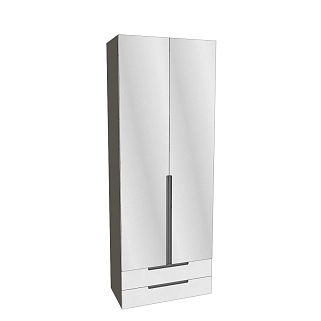 Шкаф 2 дверный с ящиками с зеркалом, фасады в эмали LE-211.44Z