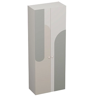 Шкаф двухдверный узкий, фрезерованные фасады в эмали LE210.44-1