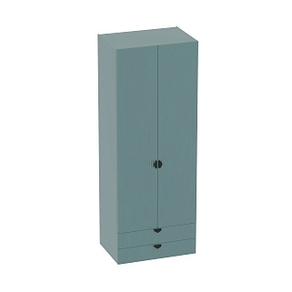 Шкаф 2 дверный с ящиками, фрезерованные фасады в эмали LE-211.60