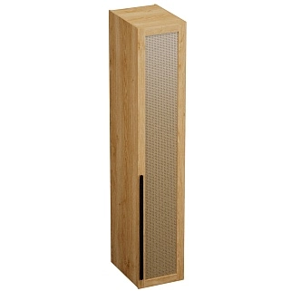 Шкаф 1 дверный узкий, фасады натуральный ротанг L220.60-1