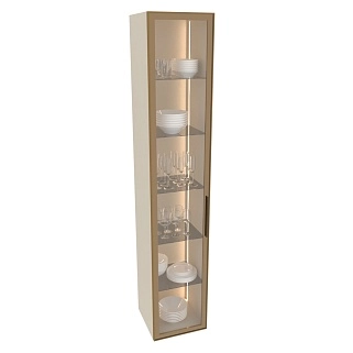 Шкаф со стеклянными фасадом полки стекло с подсветкой R220.1