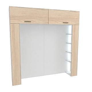 Ниша для кровати с секциями с подсветкой L407.44