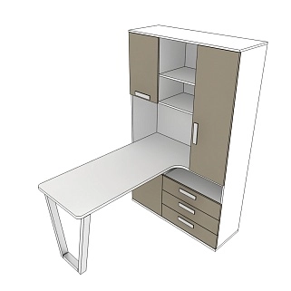 Шкаф со встроенным столом шириной 1154мм E407 L/R