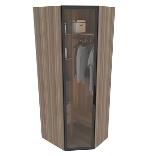 Шкаф угловой со стеклянным фасадом с подсветкой R218