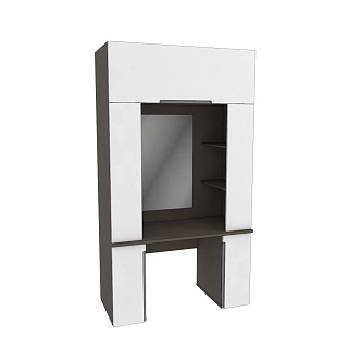 Стол туалетный с секцией и зеркалом, фасады в эмали LE-404.60