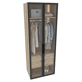 Шкаф для спальни с двумя ящиками и штангой с подсветкой R210.60-2