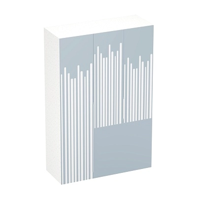 Шкаф двухдверный с фальш-стенкой и раздвижжными дверьми, фрезерованные фасады в эмали LE205 L/R