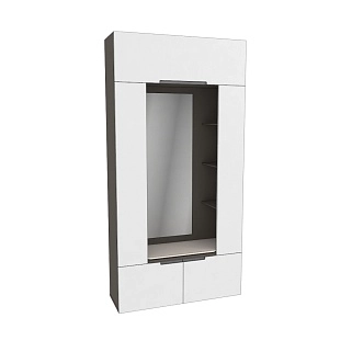 Секция с зеркалом и полками, фасады в эмали LE408