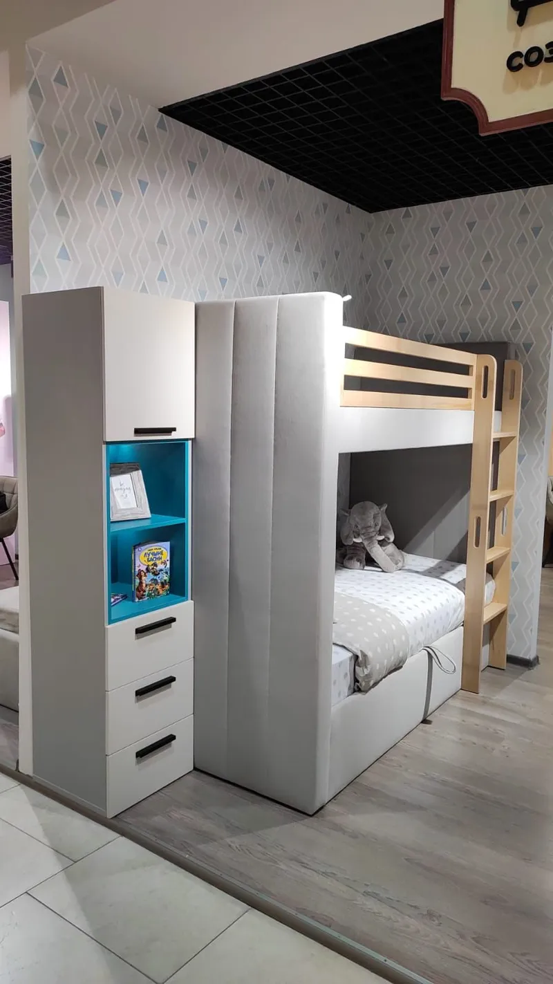 Кровать мягкая двухъярусная ДУО L/R